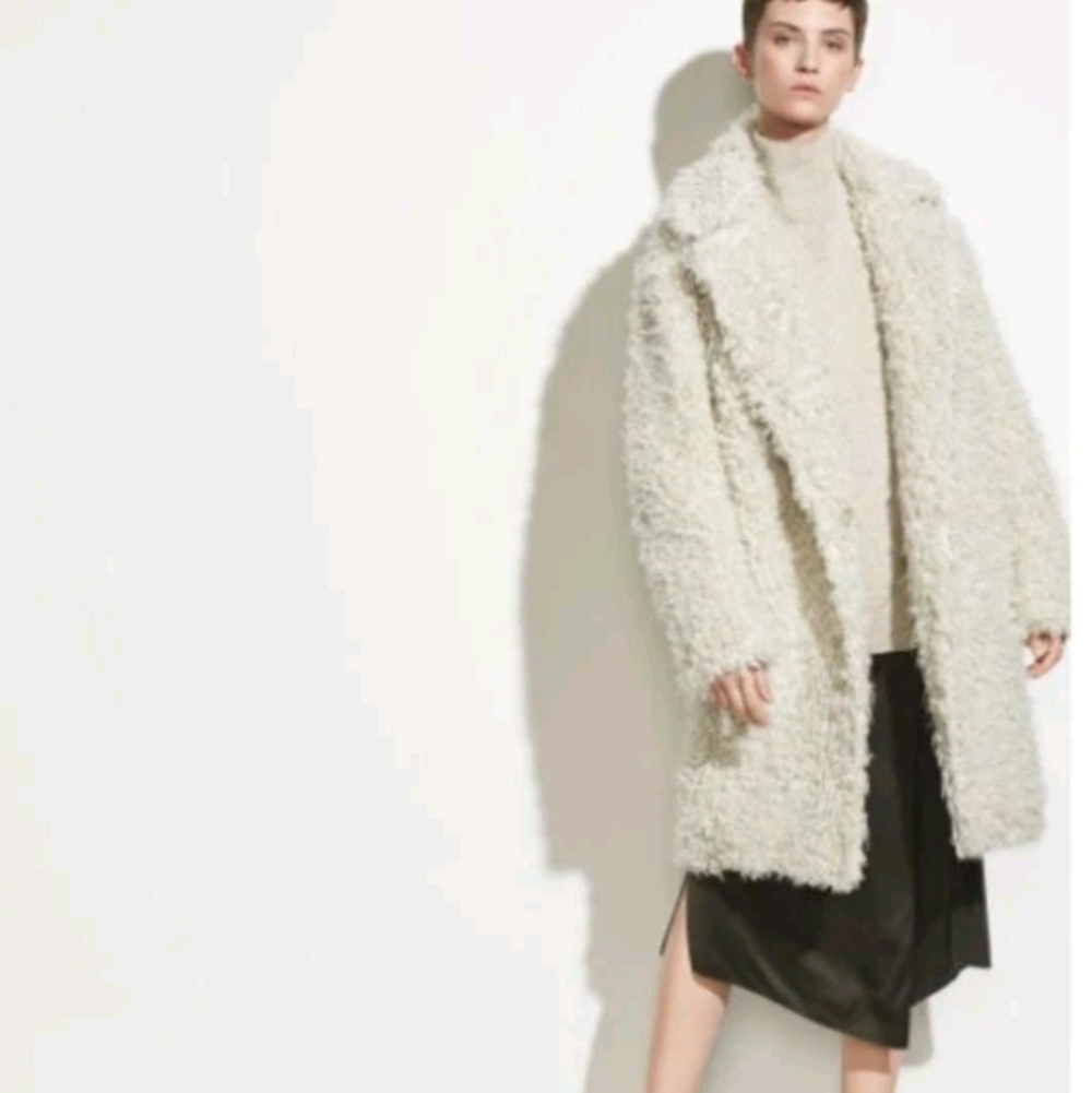 Vince Faux Fur Coat Women's Xs Nwt Shag Teddy Style Winter Wear